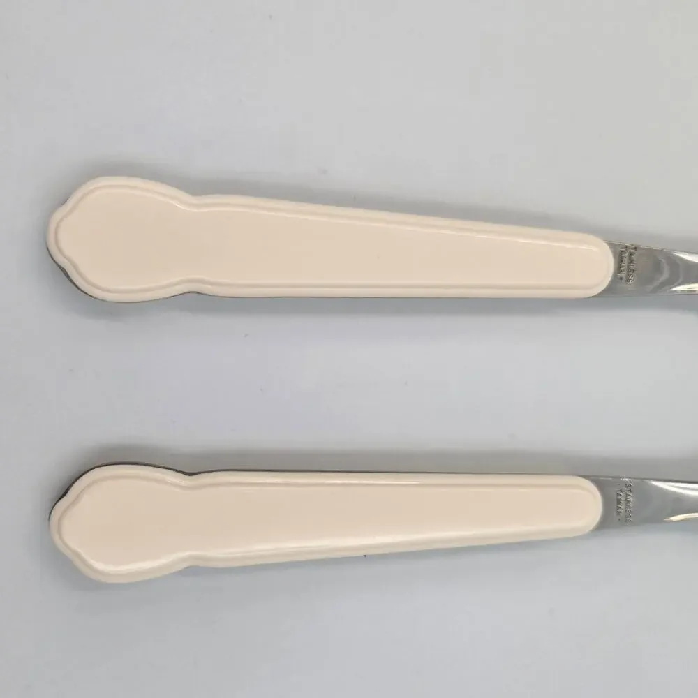Two Pfaltzgraff Snow Village Stainless Steel Salad Fork Replacements